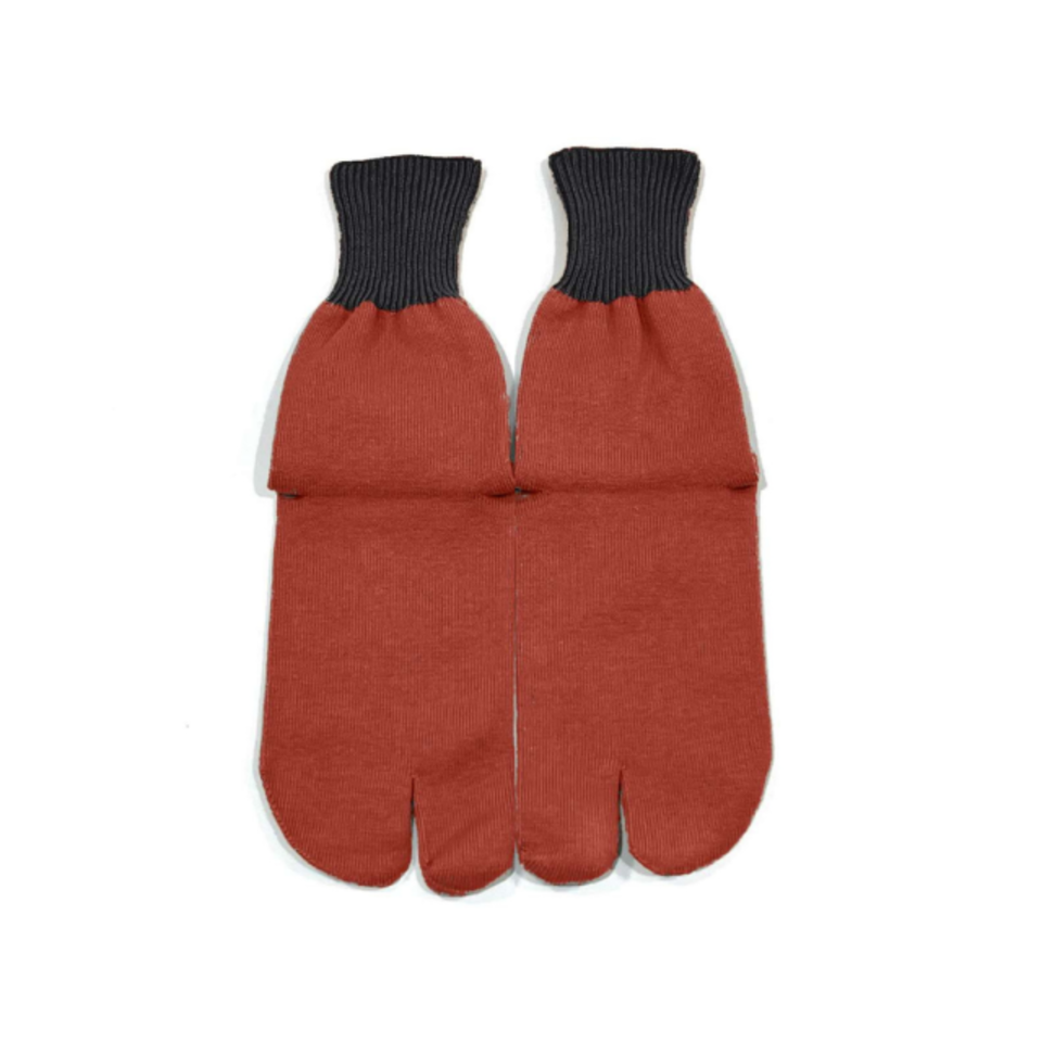 足袋靴下 オレンジ×ブラックの画像