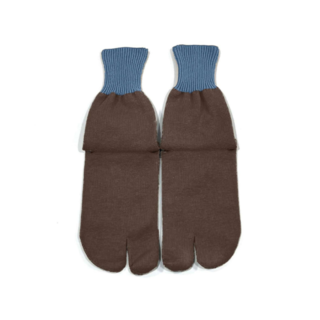 足袋靴下 ブラウン×スカイブルーの画像01