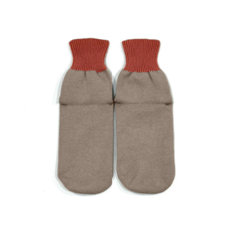 先丸靴下 ベージュ×オレンジの画像00